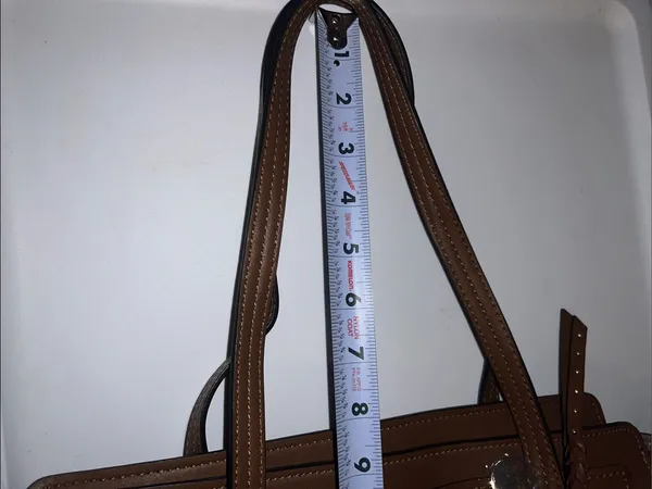 Nine West Cognac Brown Structured Tote - Image 12