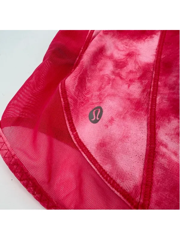 Lululemon Beat The Heat Short Tidal Boom Juice Size 8 Red Pink Tie Dye - Image 8
