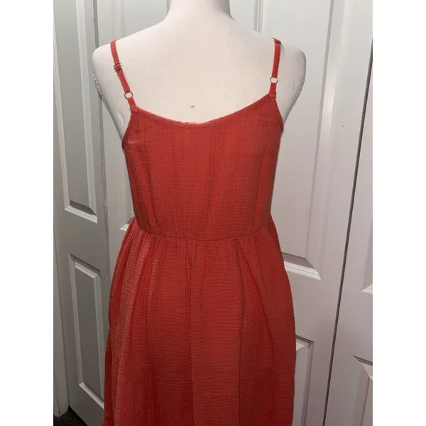 Women's Magaschoni Peach Casual Dress 100% Organic Cotton Sleeveless Midi Size - Image 9