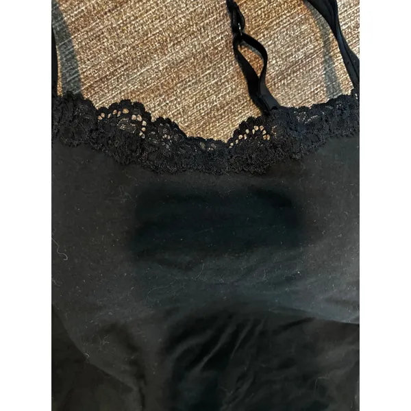 Bali Bra Camisole 36B Black Lace Trim Underwire Support Tank Top 3377 - Image 3