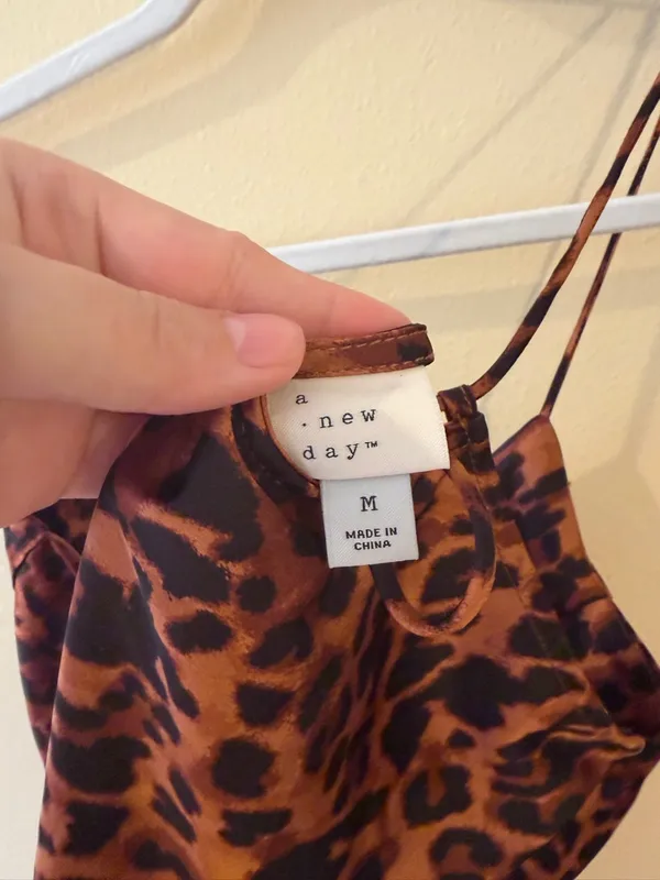 a new day Leopard Satin Cami in Brown and Black - Image 4
