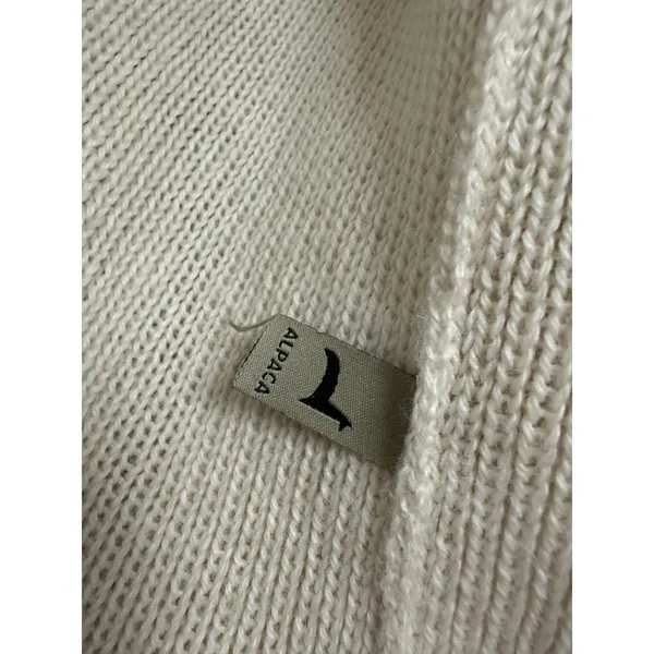 PERUVIAN LINK Ebel Cardigan IVORY 100% Alpaca Pockets Soft One Size‎ UK 10 12 14 - Image 3