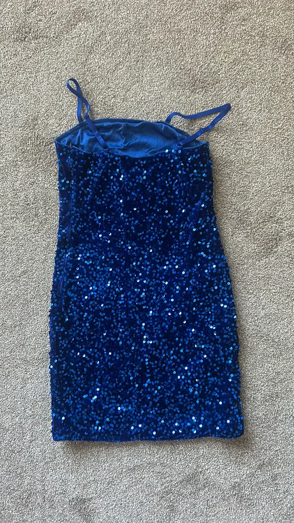 Blue Sparkly Mini Dress - Image 3