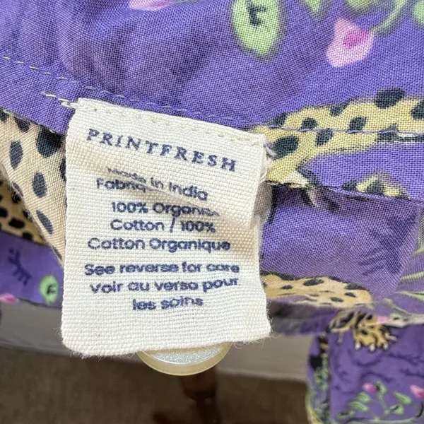 PrintFresh Long Pajama Set Size L‎ Purple Bagheera Leopard Print Organic Cotton - Image 8
