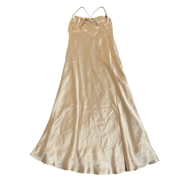 NWOT Show Me Your MuMu‎ Size Extra Small Verona Cowl Dress Champagne Luxe Satin - Image 4