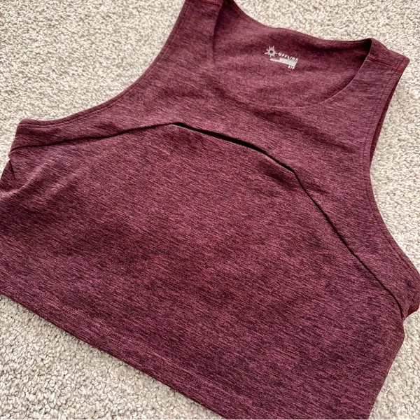 Burgundy OFFLINE by aerie The Hugger Keyhole Longline Sports Bra - Image 3