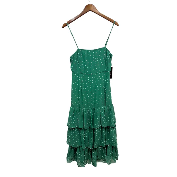 Lulus Nellie Green Polka Dot Ruffled Midi Dress size Large NWT - Image 2