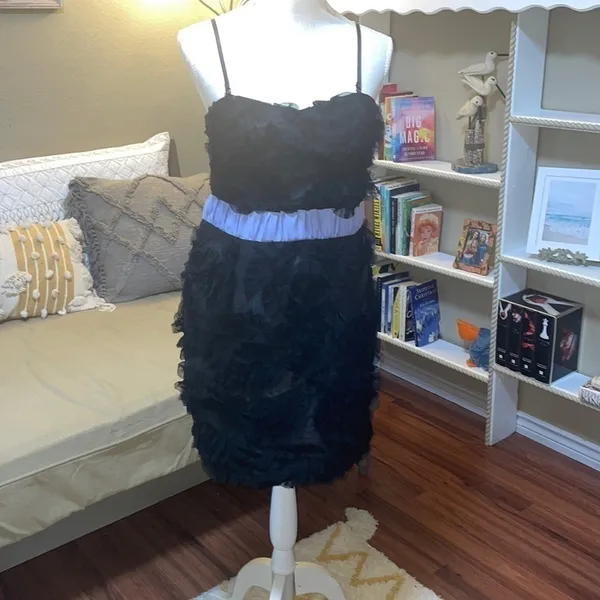 Miss Me Couture Cocktail Little Black Dress Purple Trim - Image 2