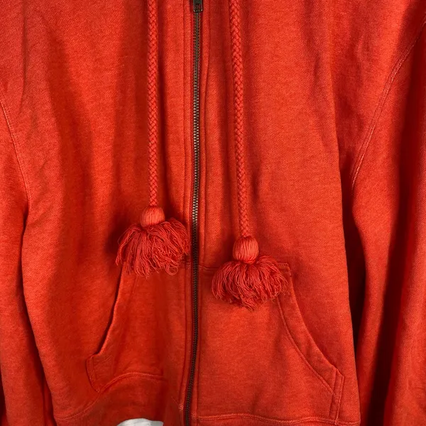 Cabi Womens Small Tangerine Deluxe Zip Up Hoodie Orange Zip Front Sweatshirt - Image 5