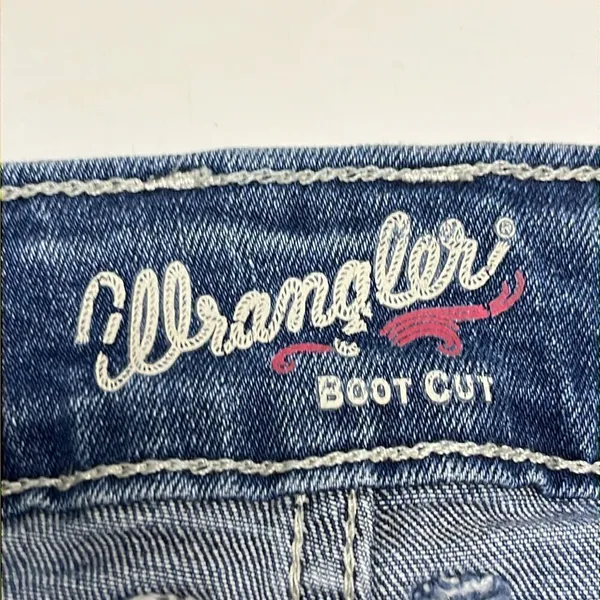 Wrangler Dark Wash Faded Bootcut 5-Pocket Jean w/ W Design on Back Pockets 13 - Image 10