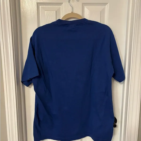 Fruit of the Loom Vintage Blue St Kitts & Nevis Graphic T-Shirt size large - Image 4