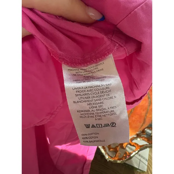 ANTHROPOLOGIE Pollie Short Sleeve Swing Tunic Mini Dress in Pink Size Medium - Image 9