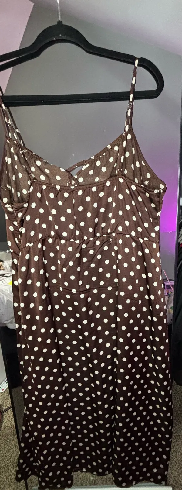 SheIn Brown and cream polka dot dress - Image 5