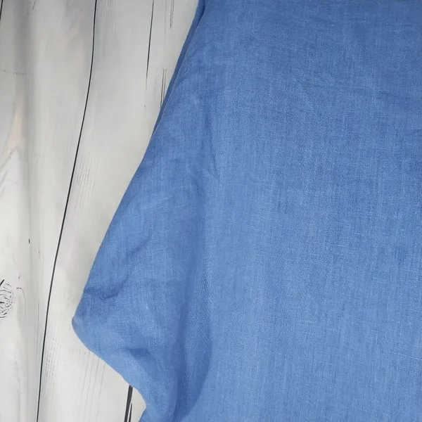 Zara Basic 100% Linen Blue V-Neck Relaxed Fit Everyday Casual Shift Dress Size S - Image 9