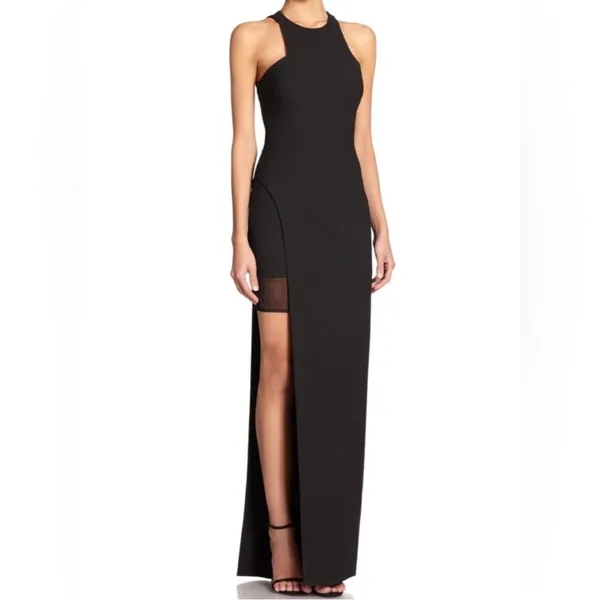 Revolve Elizabeth and James Tegan High-Slit Chiffon Maxi Dress, Black Size 2 - Image 3