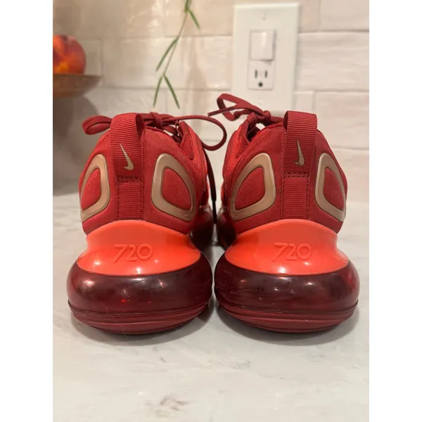 Nike Air Max 720 Sneaker Women's 8 / Youth 6.5 Red Gold Team Red Hot Punch - Image 3