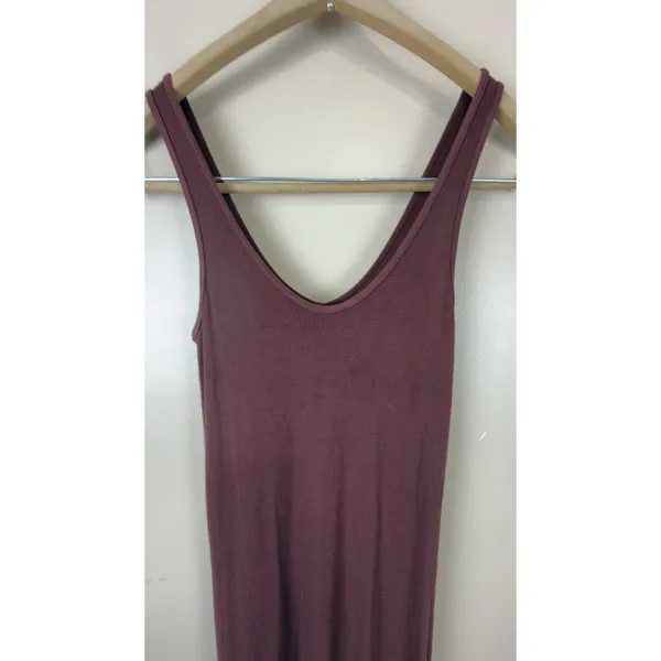 Enza Costa Women’s Ribbed Midi Dress Bodycon, Size S, Color Brown - Image 5