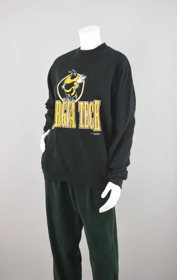 Vintage Georgia Tech Yellow Jackets Sweatshirt, Size Small - Medium - Image 9