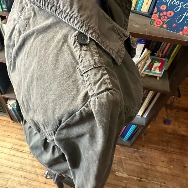 Loft S military gray cargo normcore lightweight blazer - Image 2