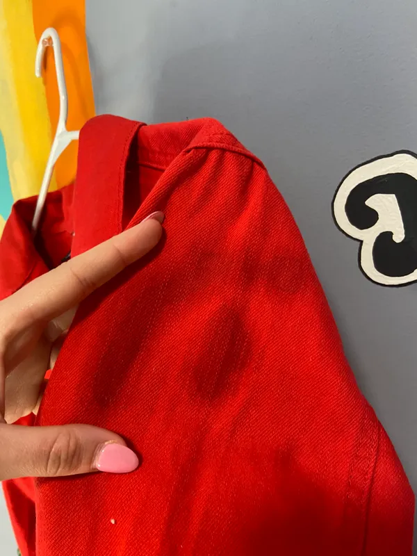 H&M Red Jean Jacket - Image 3