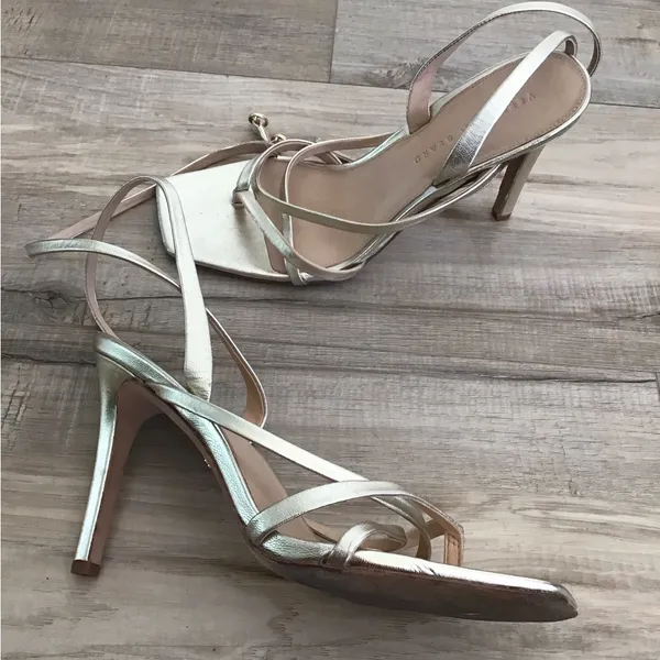 Veronica‎ Beard Silver Heeled Sandals - Image 3