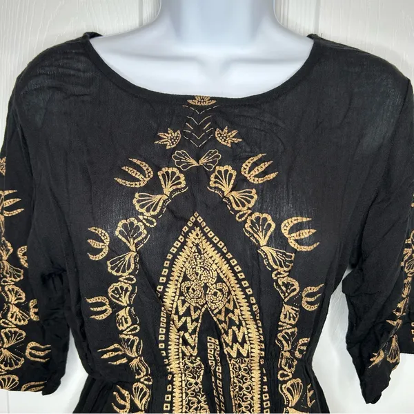 Earthbound Black and Gold Dashiki‎ Dress Size S - Image 7
