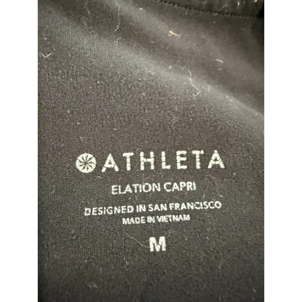 Athleta Elation Capri Leggings Womens Medium‎ Black High Rise Yoga Workout 19in - Image 5