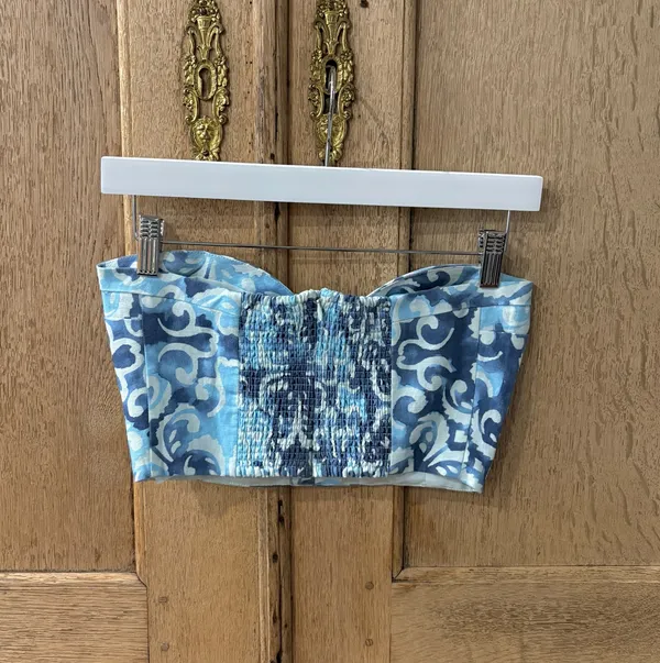 ALEXIS Isola Top in Blue & White Linen XS NWT - Image 6