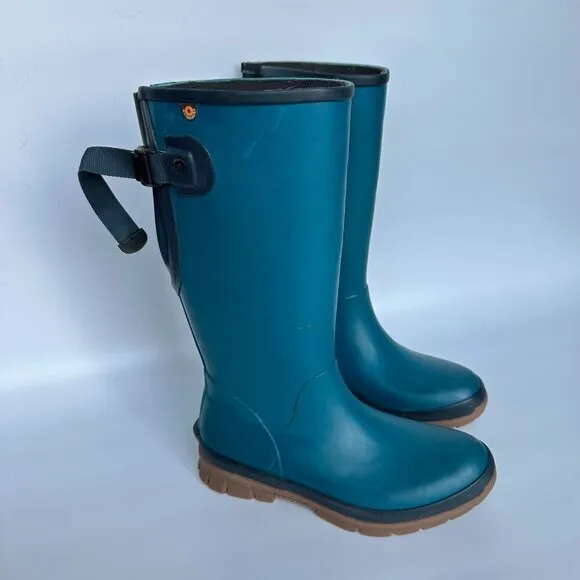 BOGS Women's Size 6 Amanda II Tall‎ Rain Boot Teal Blue Outdoors Gardening Farm - Image 9