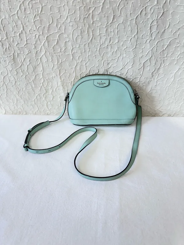 Kate Spade Perry Mint Green Saffiano Leather Small Dome Crossbody Purse Classic - Image 2