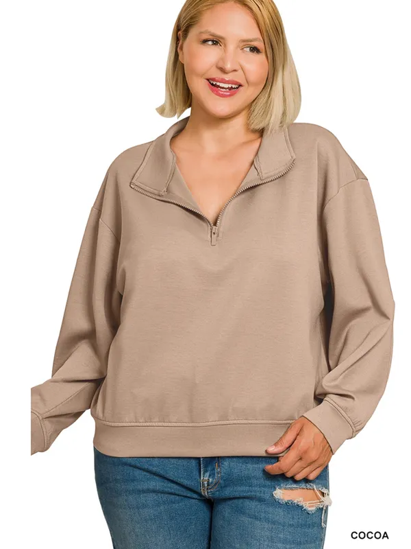 New!Plus Size Cocoa Plus scuba half zip pullover sweatshirt Size 3X - Image 2