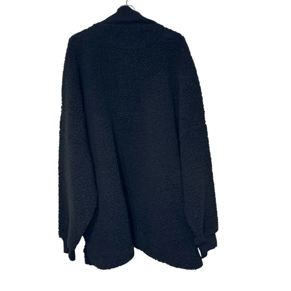 Aerie Womens Sweatshirt Sherpa 1/4 Zip Fluffy Oversized Long Sleeve Black XXL - Image 10