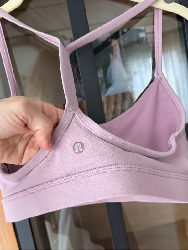 Lululemon Flow Y Sports Bra Nulu Lavender Lux dusty rose blush strappy workout - Image 8