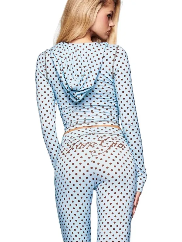 I.AM.GIA Blare Hoodie Polka Dot Blue Medium NWT - Image 3