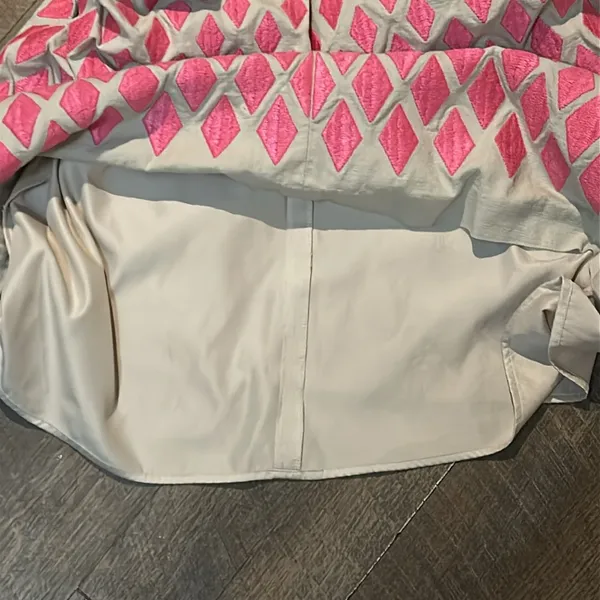 Boden Pink Embroidered Diamond Mini Skirt Stone Geometric US 6P Petite‎ - Image 4