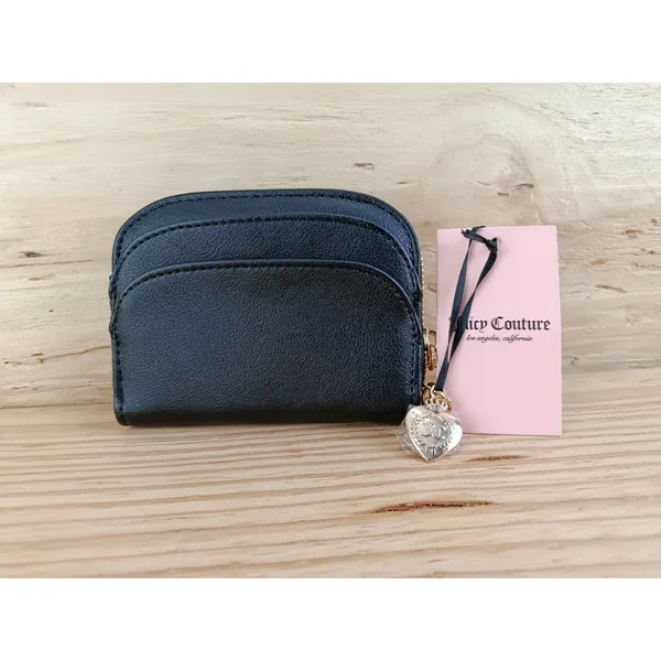 Juicy Couture Liquorice Couture University Mini Compact Wallet Embroidered NWT - Image 5