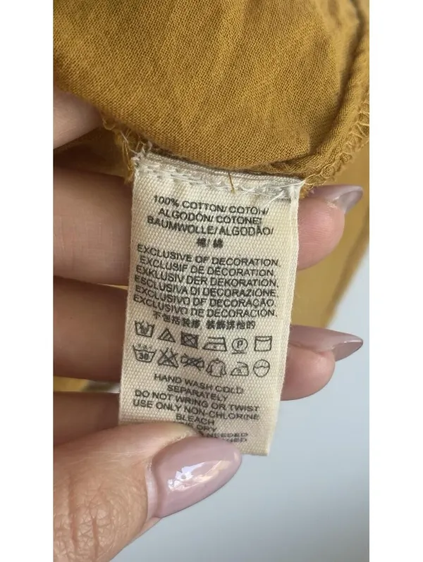 Free People Perfectly Victorian Dress S Mustard Embroidered Crochet Lace Boho - Image 6