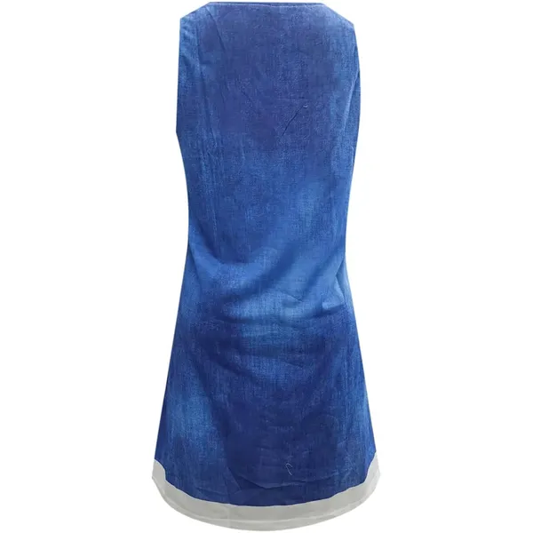 NWT ~ Faux 2 Piece Denim Jean Look Short Casual Tank Top Dress ~ Women's LARGE - Image 2