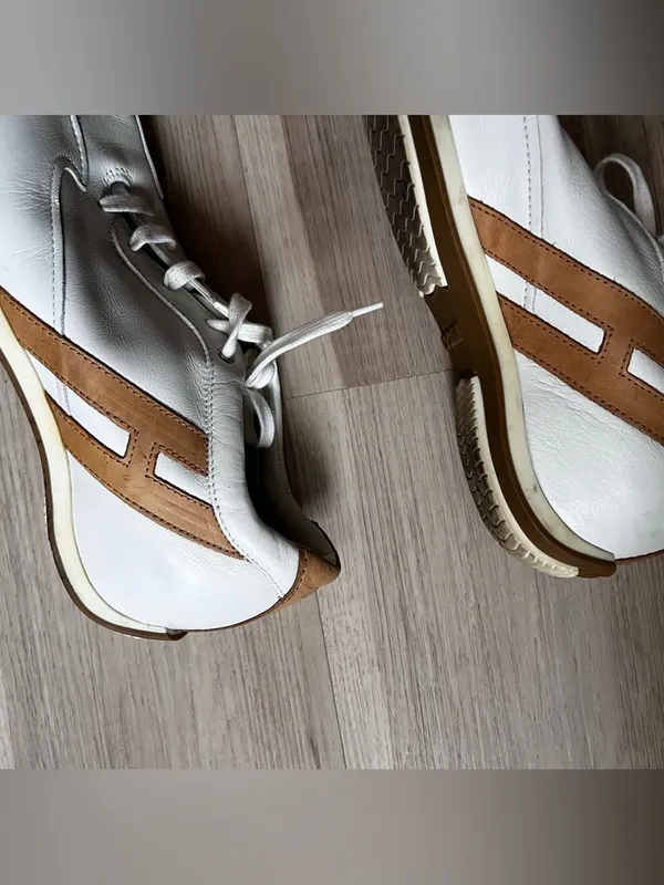 HOGAN Women’s White Leather Sneakers – Size 38.5 Size 8.5 - Image 4
