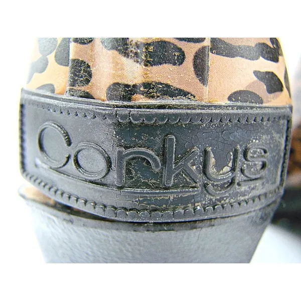 CORKYS Womens Girls Black Brown Leopard Print Cowgirl Ankle Rainboots Size US 5 - Image 11