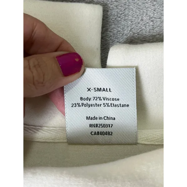 Varley Arcola Mock Neck Pullover Sweatshirt Oversized Beige Tunic XS Athleisure - Image 7