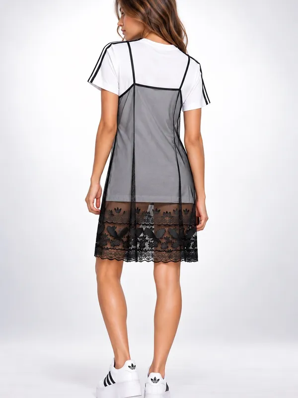adidas x Dry Clean Only Bangkok Black Lace T-Shirt Dress Rare S - Image 2