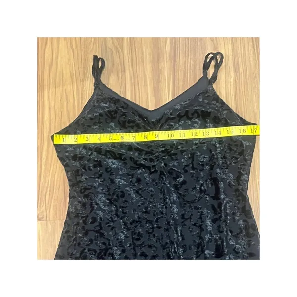 Rachel Zoe Black Velvet Burnout Devoré Midi Dress Whimsigoth 90s Style L - Image 6