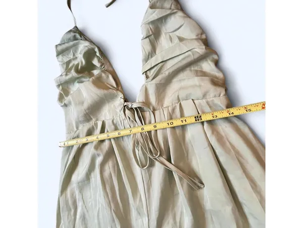 Lulus light sage cottagecore fairy wide leg jumpsuit Size XL - Image 5