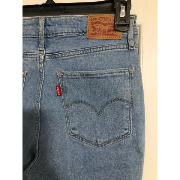 Levi's 721 high rise skinny jeans women's size 27 light‎ medium wash distressed - Image 11