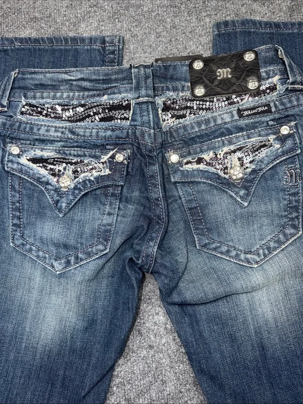 Miss Me Blue Low-Rise Boot Cut Stretch Denim Jeans - Image 2