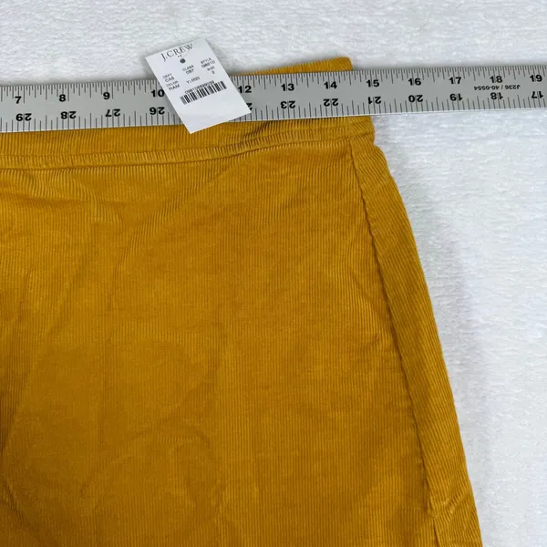 J.Crew Womens Corduroy Mini‎ Skirt Mustard Yellow A-Line G8210 Size 2 NEW - Image 3
