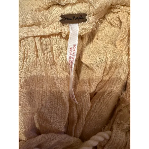 Free People Will‎ Wait For You Dress Women's Medium Natural Boho Ruffle Festival - Image 5