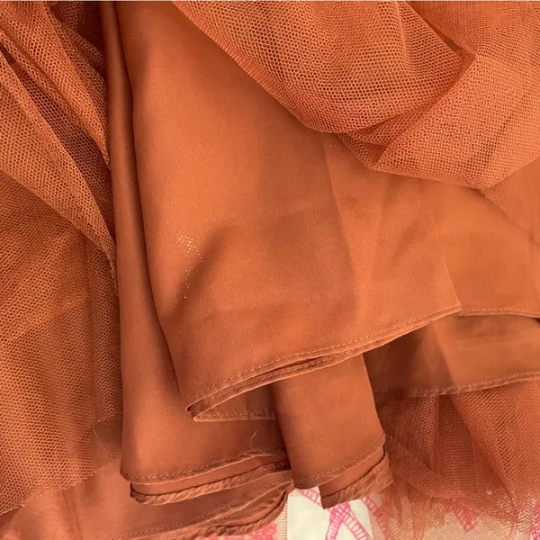 Revelry Madeline Rust Tulle Maxi Dress Orange Size 10 - Image 7