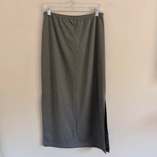 Y2k Grey Exact Change Velvet Floral Maxi Skirt - Image 5